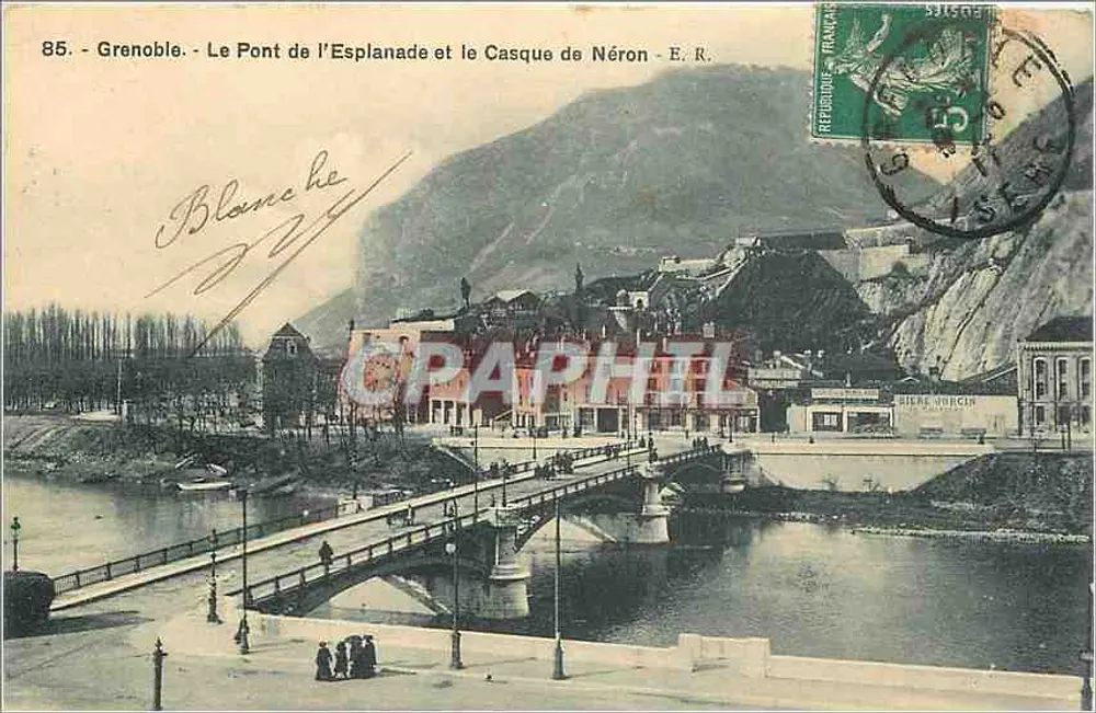 Grenoble - O Ponte da Esplanada e o Casco de Néron - E. R. - Frente
