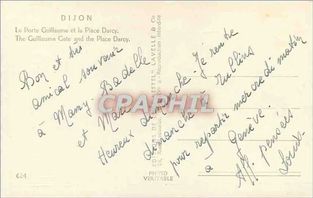 Dijon — La Porte Guillaume et la Place Darcy — Estel - Verso