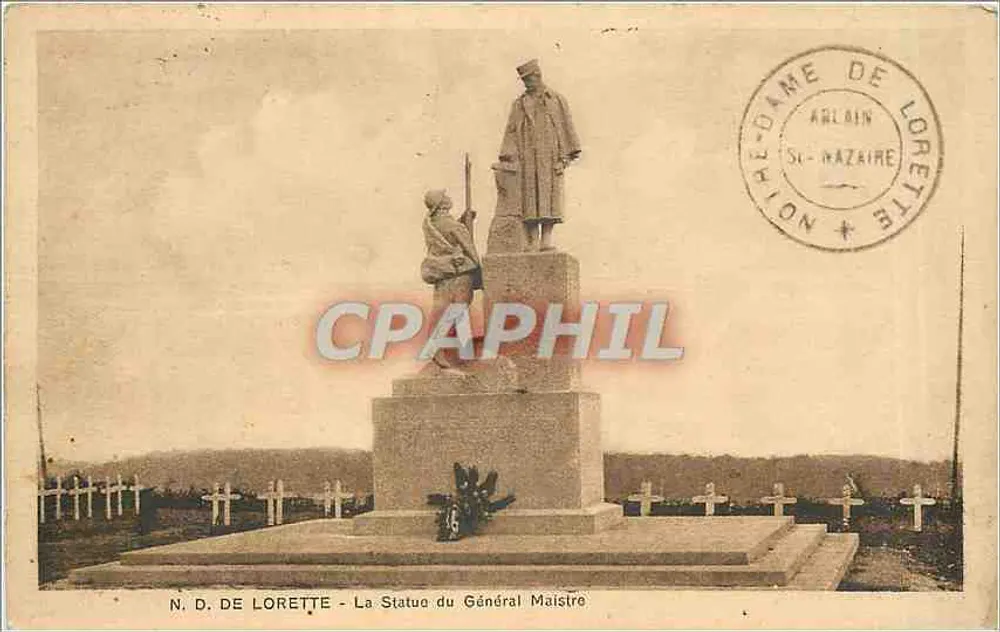 N.D. de Lorette - La Statue du Général Maistre — Édition Franchiols, Belin - Recto