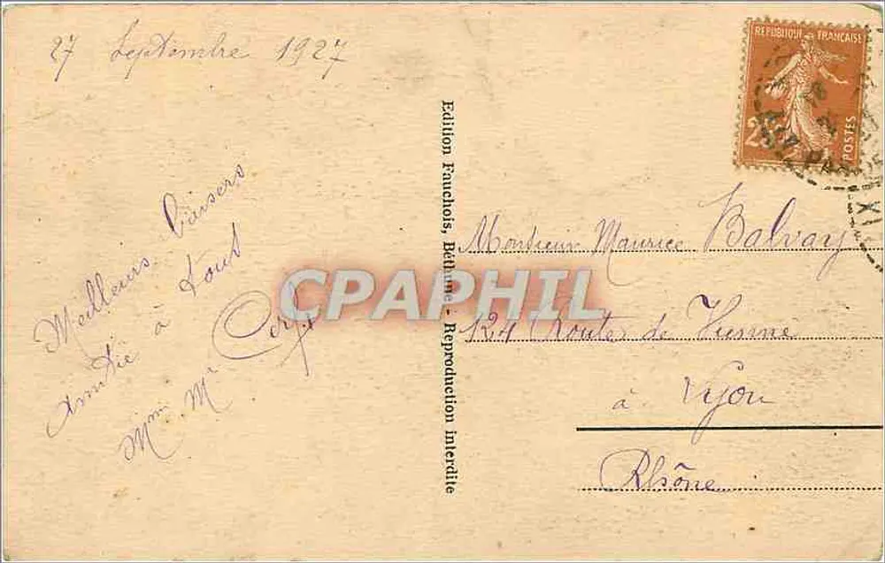 N.D. de Lorette - La Statue du Général Maistre — Édition Franchiols, Belin - Verso