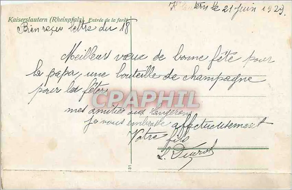 काइजर्सलॉटर्न (राइनप्फाल्ज) — वाल्डईंगैंग — अज्ञात प्रकाशक, क्रमांक दृश्य अदृश्य - पीछे