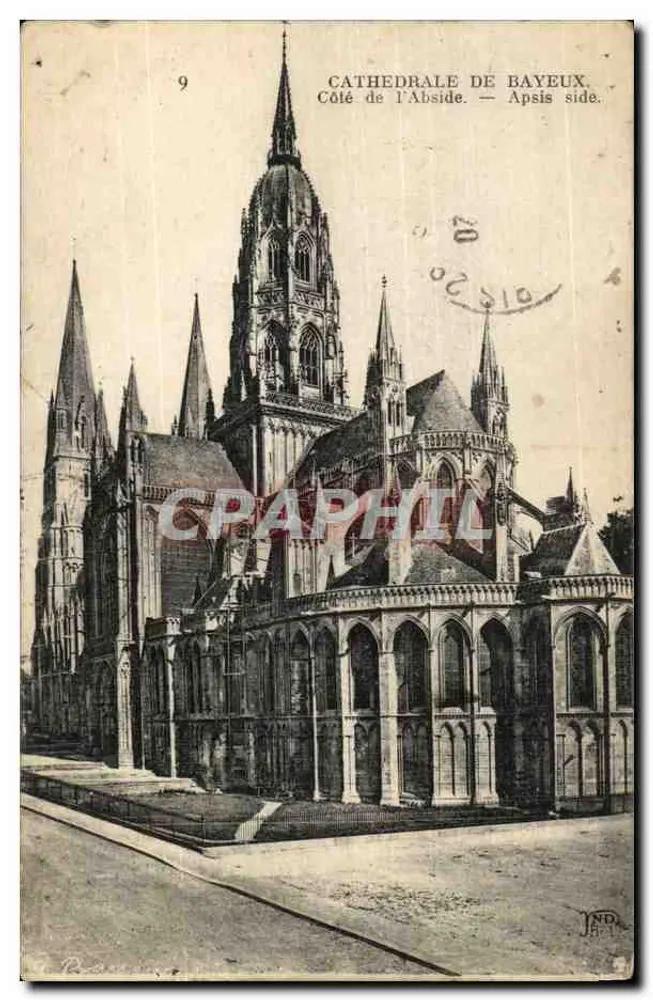 Catedral de Bayeux — Lado da Abside — editor J. NDA, n°9 - Frente