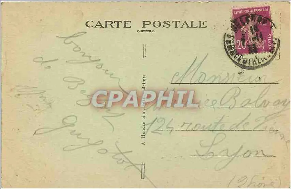 Belfort (Territoire) — Le Lion de Belfort — Œuvre de Bartholdi, symbolisant la résistance héroïque de Belfort de 1870-71 - Verso