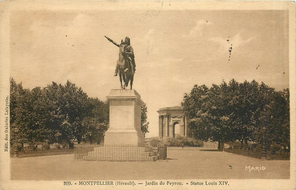 Montpellier (Hérault) — Garten des Peyrou — Statue Louis XIV - Vorderseite