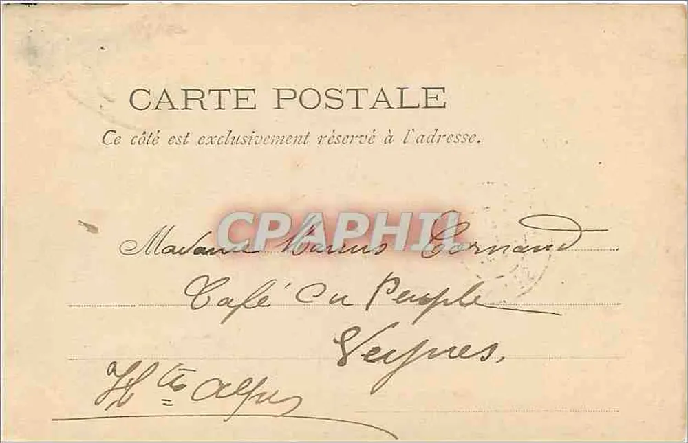 Marselha — Praça Castellane — editor desconhecido, n° 26 - Verso