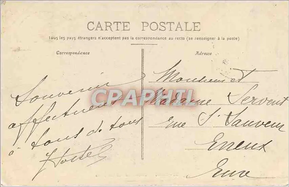 Dijon — Cachoeira do Castelo da Água — R.G. n°32 - Verso