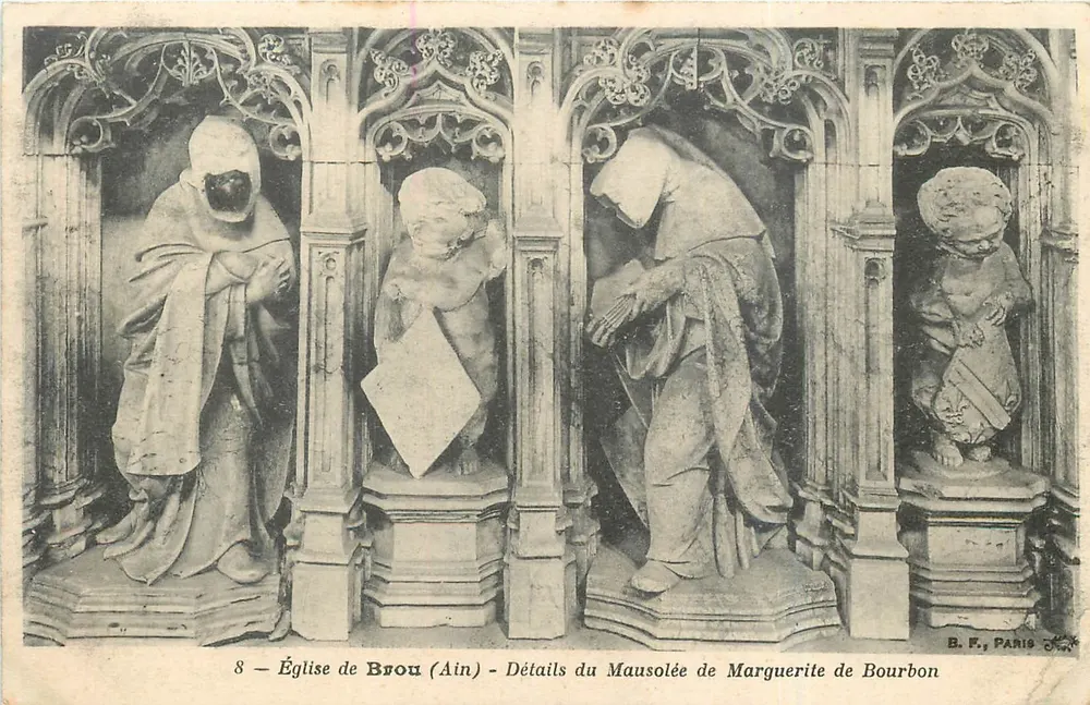 Kirche von Brou (Ain) — Details des Mausoleums von Marguerite de Bourbon — B.F., Paris - Vorderseite