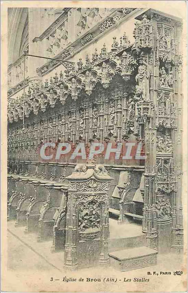 Igreja de Brou (Ain) — Os Stalles — B. F., Paris - Frente