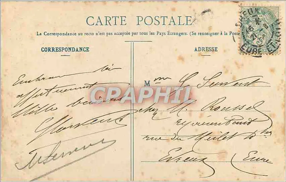 Dreux — Torre dos Lembranças — Ch. Poncail, editor, Dreux - Verso