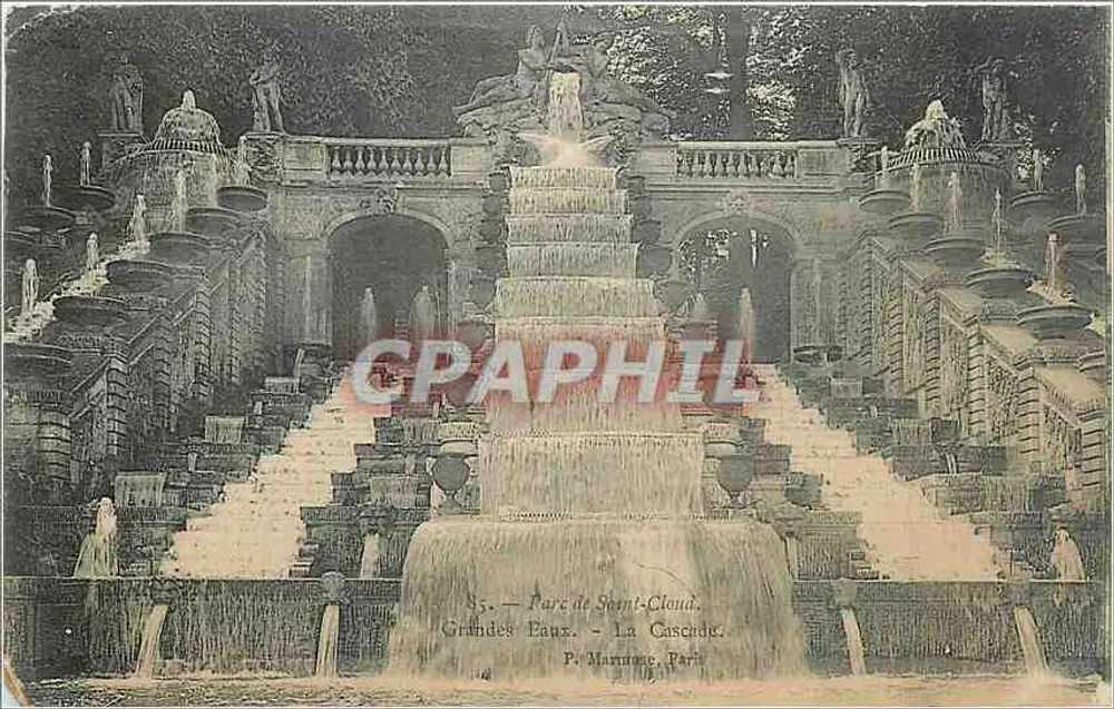 Parque de Saint-Cloud — Grandes Águas — A Cascata — P. Maranne, Paris - Frente