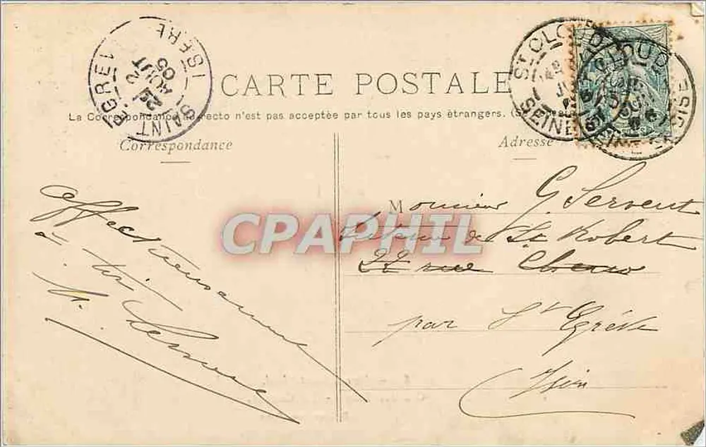 Parque de Saint-Cloud — Grandes Águas — A Cascata — P. Maranne, Paris - Verso