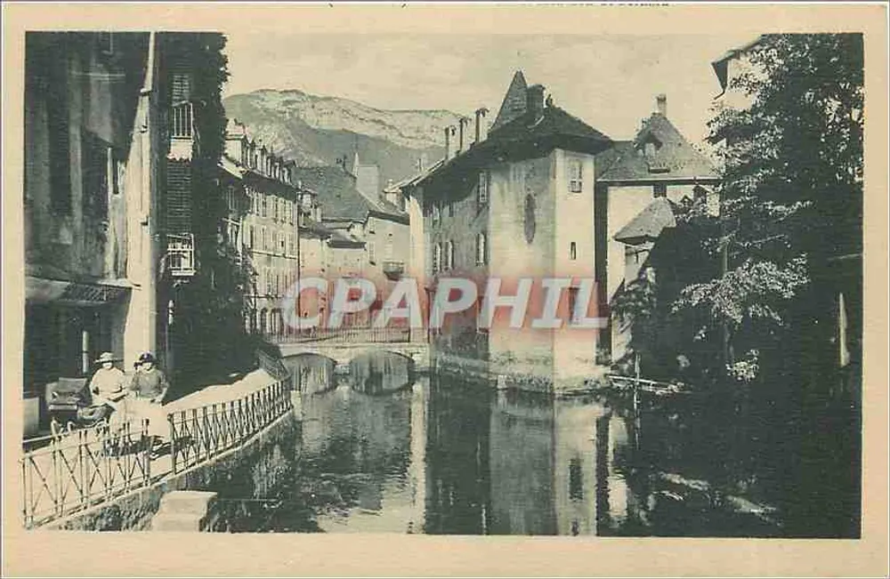 Canal da cidade — vista panorâmica — L. Faunz, édit., Annecy (Haute-Savoie) - Frente