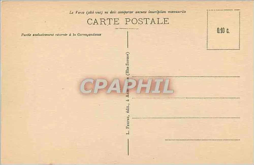 Canal da cidade — vista panorâmica — L. Faunz, édit., Annecy (Haute-Savoie) - Verso