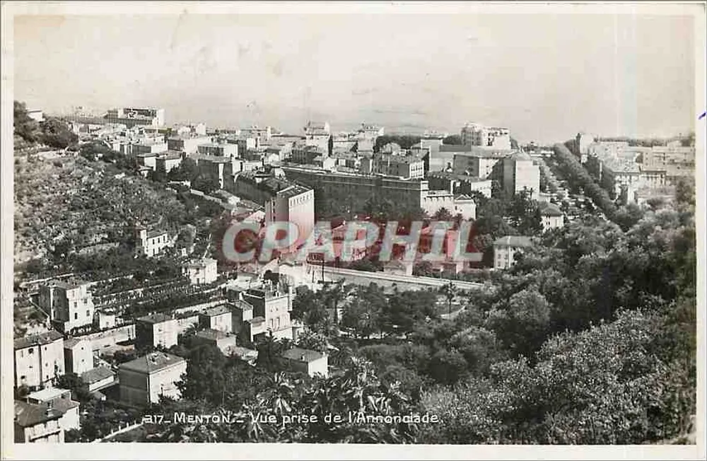 Menton — Vista tirada da Armonidade — Graphephil - Frente