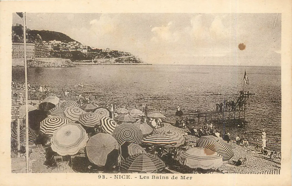 Nice - Os Banhos de Mar — 93 — J. Gilletta, Nice - Frente