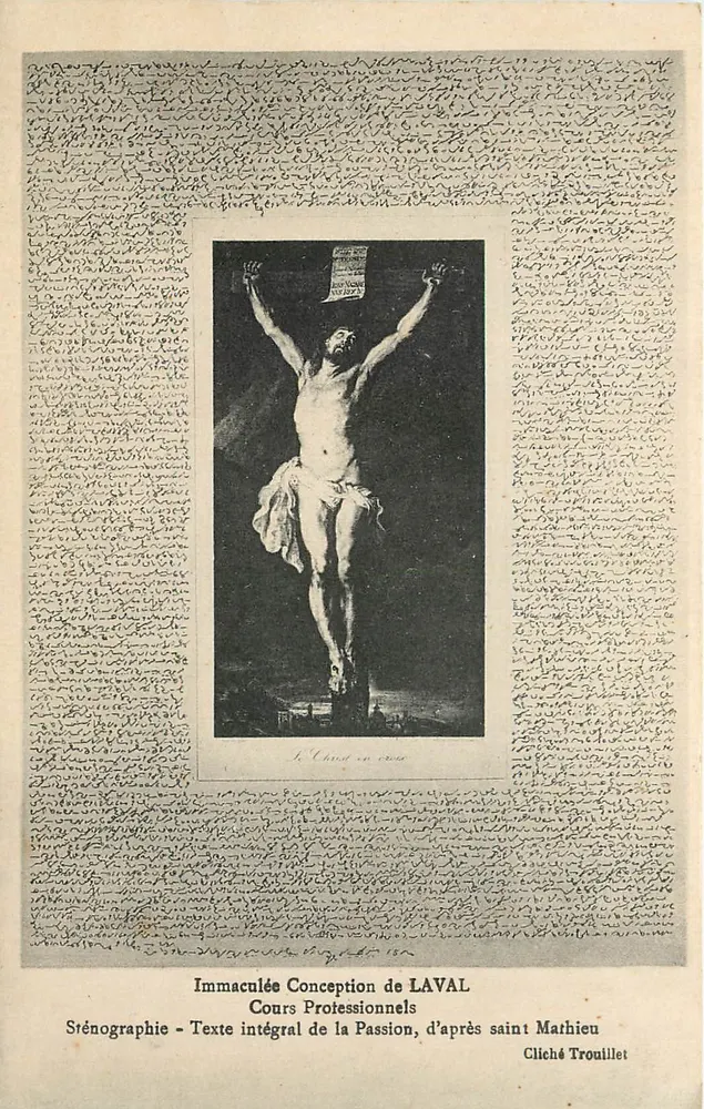 Jesus Cristo na cruz — Imaculada Conceição de LAVAL — Cliché Trouillet - Frente