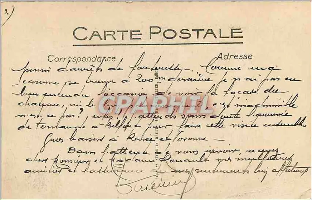 Belfort — O Leão — obra de Bartholdi — editor LL, n°9 - Verso