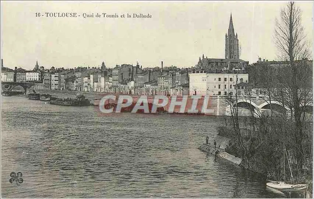 Toulouse - Quai de Tounis et la Dallade — CPA n°16, éditeur non visible - Recto