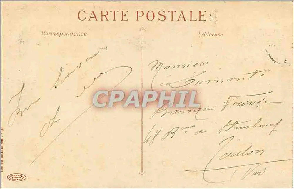 NICE - Cachoeira do Castelo — Editora Cartes Dilletta, n°64 - Verso