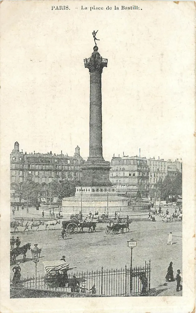Paris — A praça da Bastilha — editor INNÉE - Frente