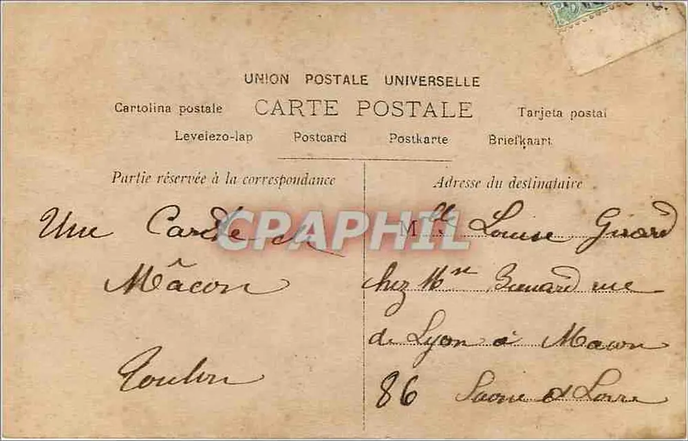 Retrato de Lucie Ivrelon — Série 2109 — Carta postal da editora KE ART - Verso