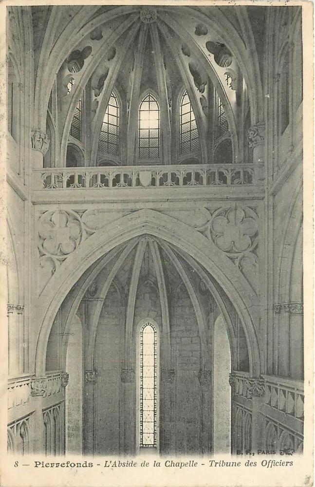 Pierrerefonds - L'Abside de la Chapelle - Tribune des Officiers — B. F., PARIS DÉC. - Recto