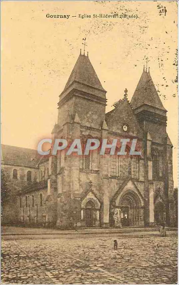 Gournay — Church of Saint-Hildevert (damaged) - Front