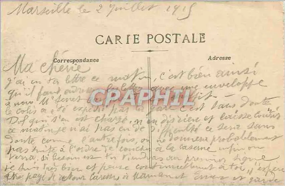 MARSEILLE - Nossa Senhora da Guarda — vista da basílica e da torre — editor não identificado - Verso