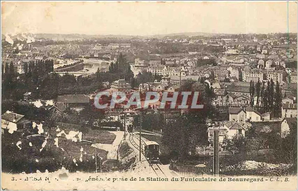 Vue générale prise de la Station du Funiculaire de Beauregard — C. L. B. - Frente