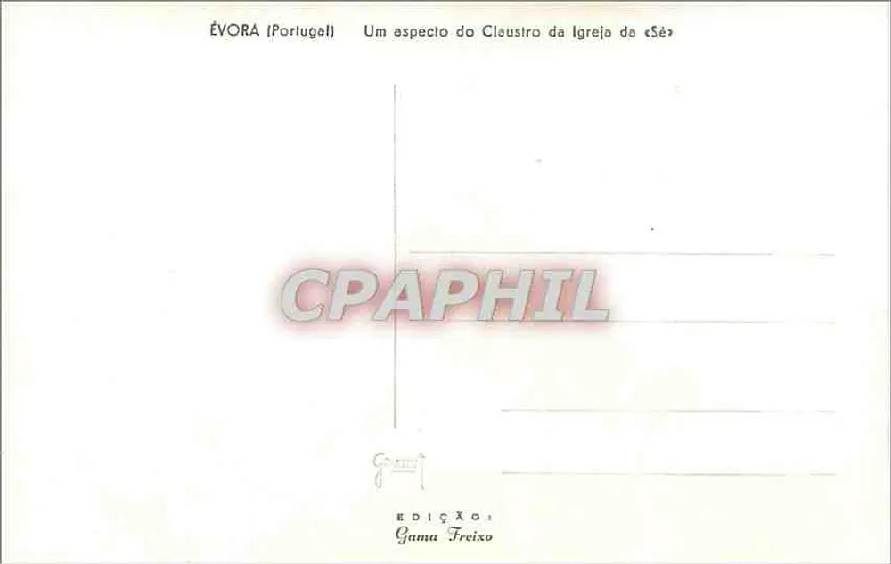 Évora (Portugal) — Um aspecto do Claustro da Igreja da Sé — Edição Gama Freixo - Verso