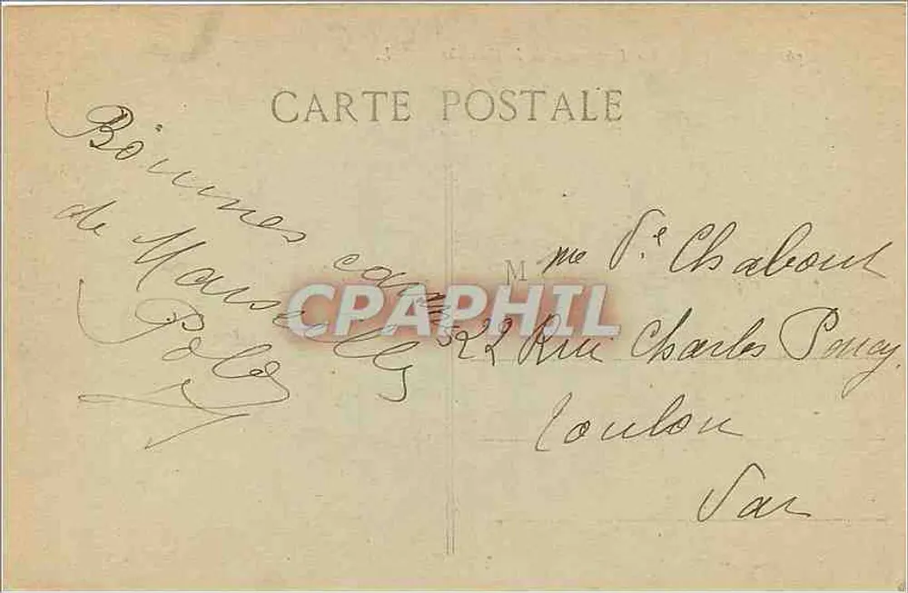 Marselha - Promenade da Corniche — editor desconhecido, n° 96 - Verso
