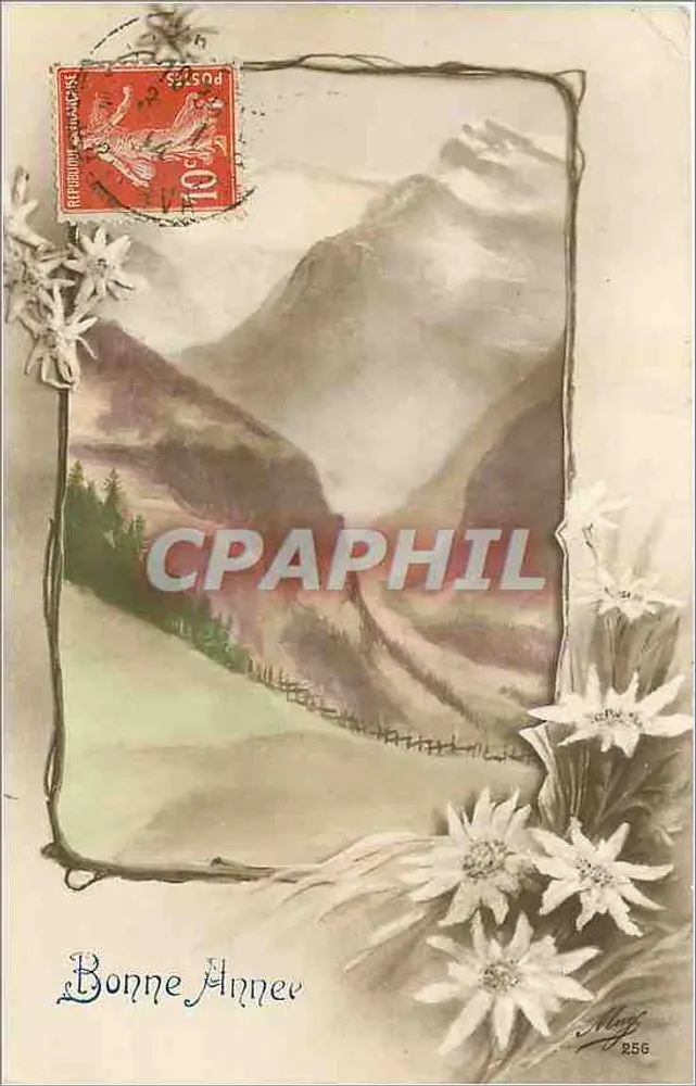 अल्पाइन पर्वत — एडेलवेईस फूल के डिज़ाइन — प्रकाशक Mag 256 - आगे