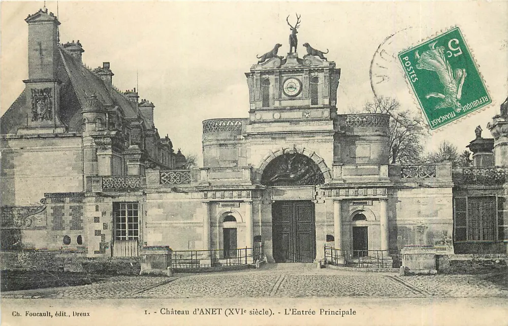 Castelo de ANET (século XVI) — A Entrada Principal — Ch. Foucault, editor, Dreux - Frente