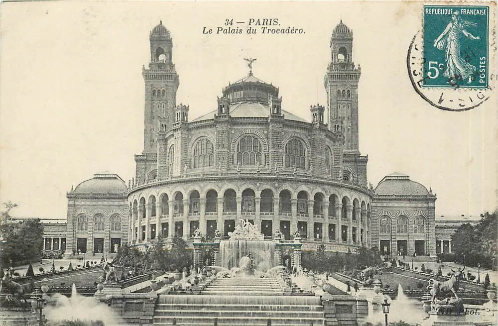 Paris — O Palácio do Trocadéro — Editor: Paris, n° 34 - Frente