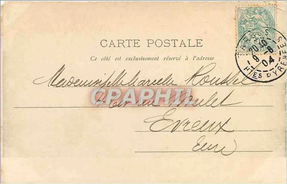 Pau. O Castelo. Vista lateral — Editor D. T. Lourdes, n° 548 - Verso