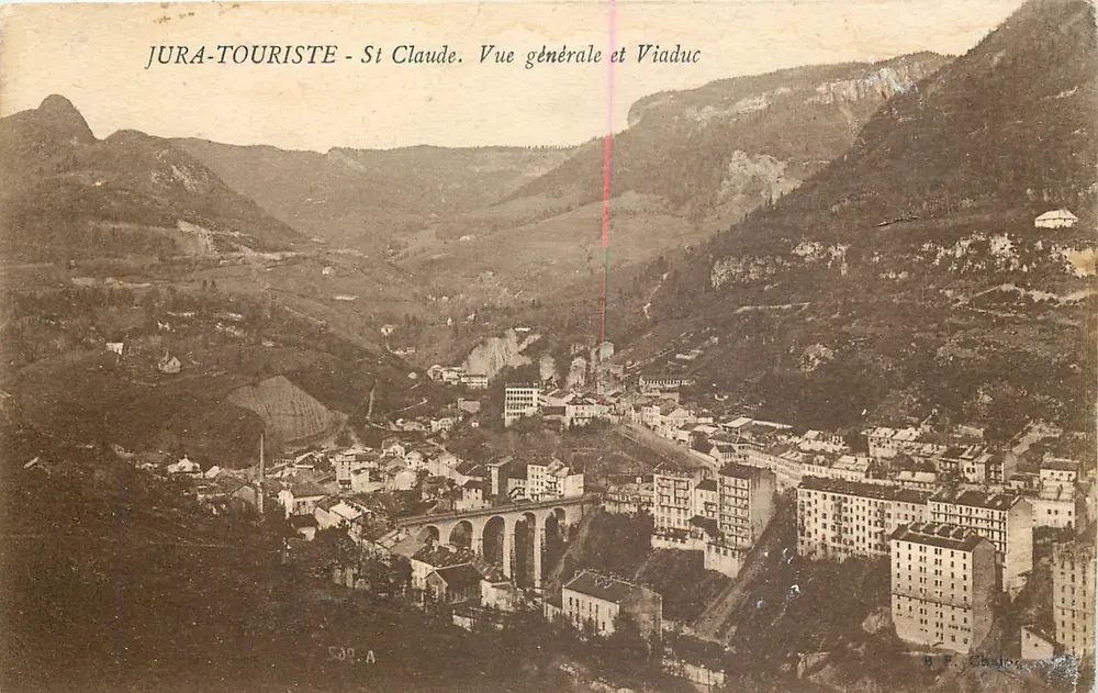 St Claude - Allgemeiner Blick und Viadukt — JURA-TOURISTE, n° 530.A - Vorderseite