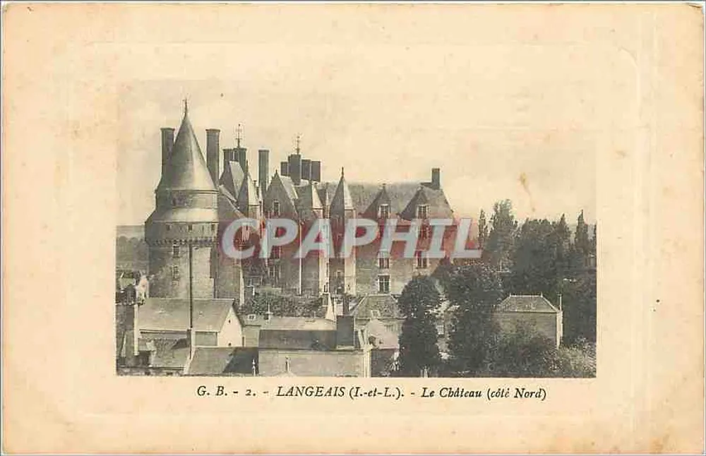 Langeais (Indre-et-Loire) - Das Schloss (Nordseite) — G.B. - 2 - Vorderseite