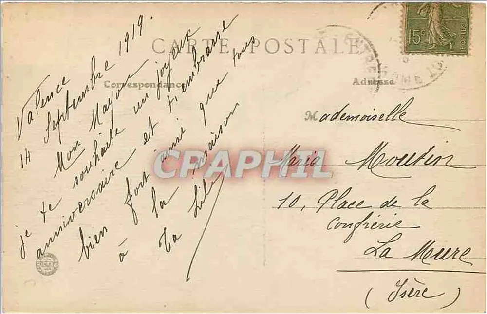 Valence (Drôme) — Hotel de Ville — B.F., Paris - Verso