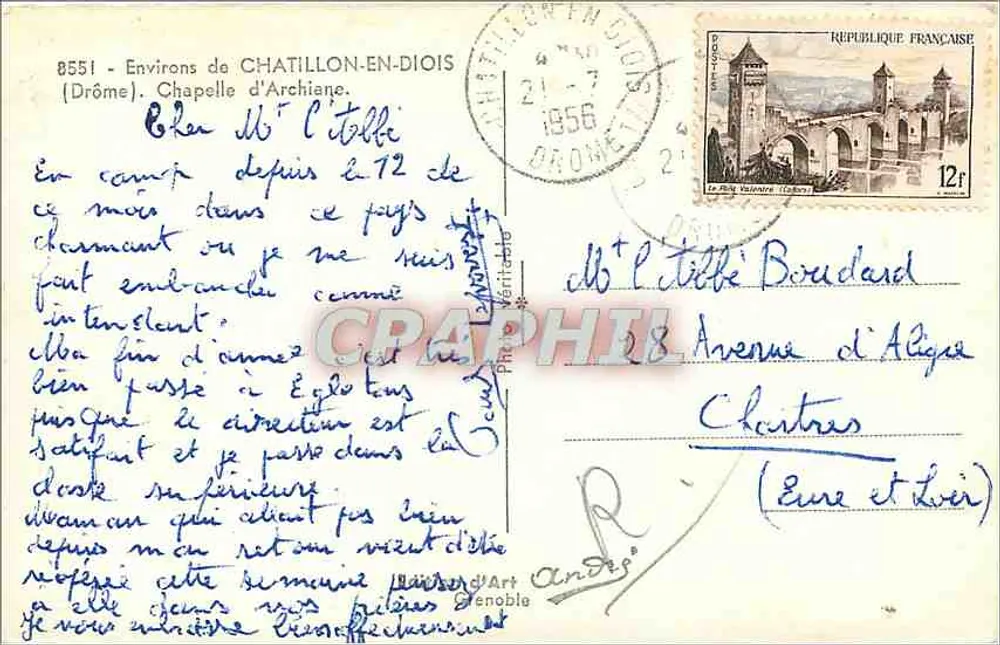Kapelle van Archiane — In de buurt van Chatillon-en-Diois — Uitgever: Art d'Art Grenoble - Achterkant