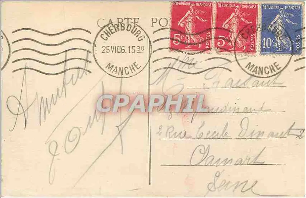 Cherbourg - The Lighthouse of the Grande Jetée — A. Becquemin-Roupsard, published in Cherbourg - Back