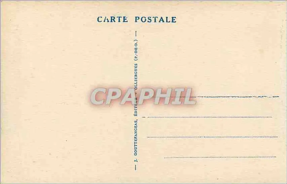 Le Mont-Dore - Estrada de Sancy — editor J. Gouttefangeas, Olliergues - Verso