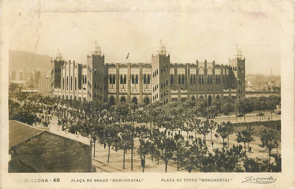 Barcelona - 49 - Plaza de Toros "Monumental" — uitgever J. R. Rowitz - Voorkant