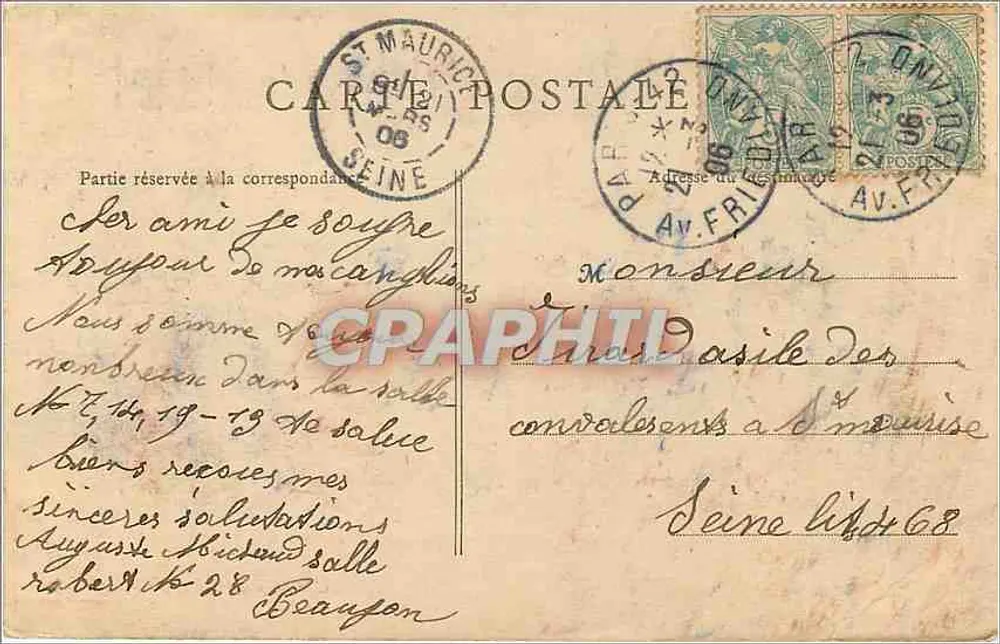 Paris — Church of Saint-Gervais — Vintage Postcard/Antike Ansichtskarte n°84 - Back