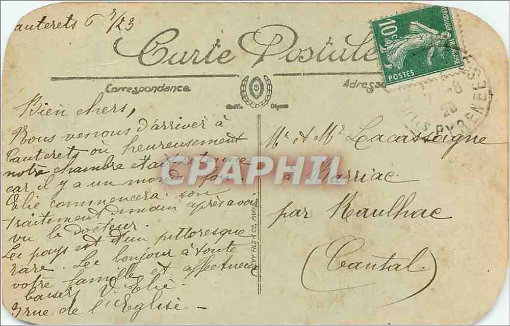 Cauterets — O Boulevard — O Hotel Continental — O Hotel Boulevard - Verso