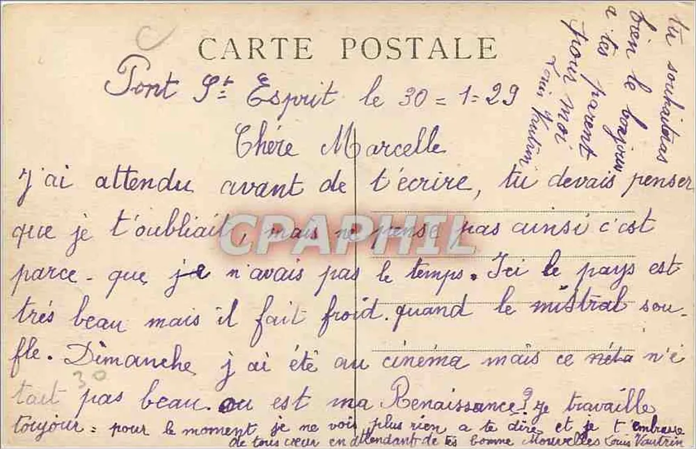 Pont-Saint-Esprit — Panoramic View — Publisher: L. Peral, series 1 - Back