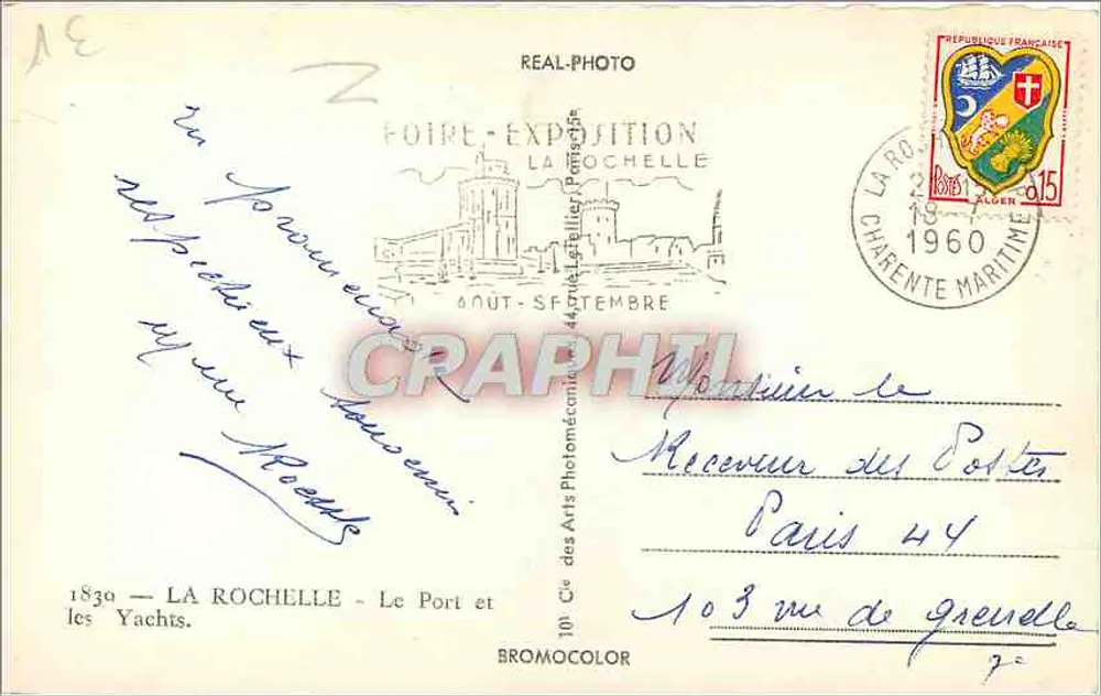 La Rochelle — Le Port et les Yachts — Bromocolor - Verso