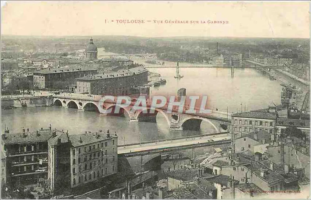 Toulouse — Vue Générale sur la Garonne — Éditeur : Carte Postale Toulouse - Recto