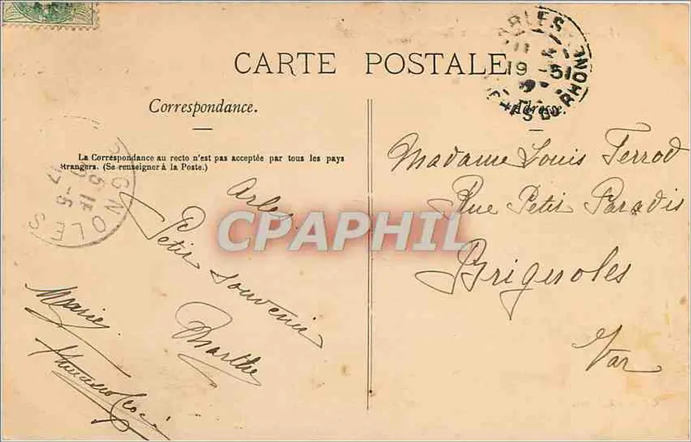 Arles — O Teatro Romano — Coleção da Postagem - Verso