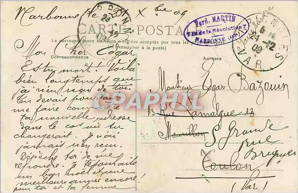 NARBONNE — Catedral de São Justo — E. Prugat editor - Verso