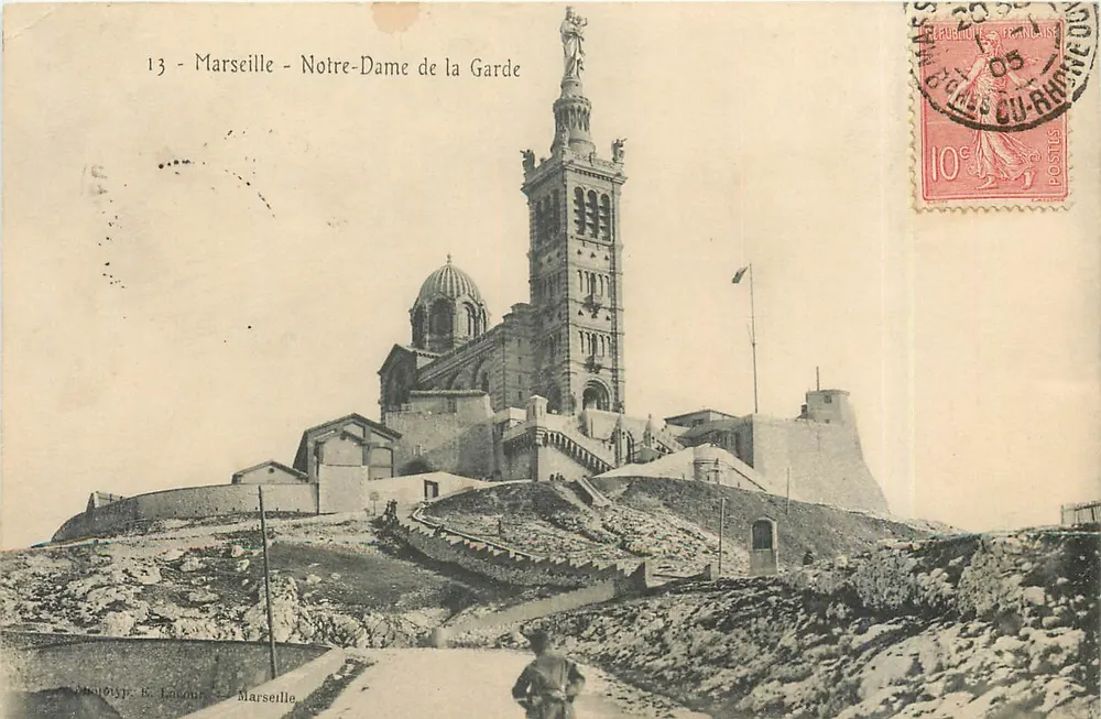 Marsiglia - Basilica di Notre-Dame de la Garde — editore E. Lagon - Recto